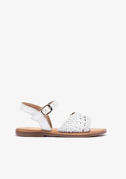Discount Sandalias De Niña Hebilla Textura Napa Blanco Sandalias|Zapatos De Ceremonia