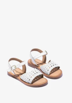 Discount Sandalias De Niña Hebilla Textura Napa Blanco Sandalias|Zapatos De Ceremonia