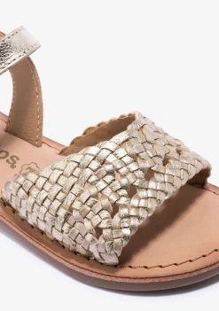 Discount Sandalias De Niña Hebilla Textura Napa Oro Sandalias|Zapatos De Ceremonia