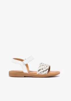Best Sandalias De Niña Napa Blanco Oro Sandalias|Zapatos De Ceremonia