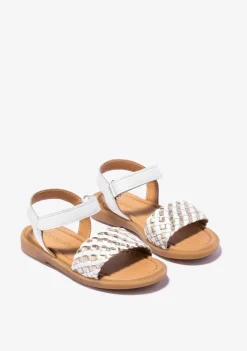 Best Sandalias De Niña Napa Blanco Oro Sandalias|Zapatos De Ceremonia