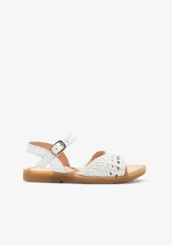 Online Sandalias De Niña Piel Trenzada Blanco Sandalias|Zapatos De Ceremonia