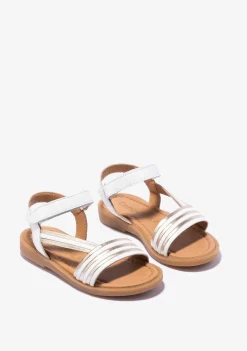 Best Sandalias De Niña Tira Adherente Napa Blanco Oro Sandalias|Zapatos De Ceremonia