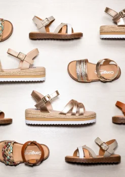 Shop Sandalias De Niña Trenzado Piel Marrón Sandalias