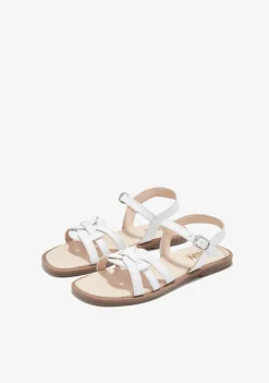 Online Sandalias Nudo Hebilla Blanco B&W Sandalias|Sandalias