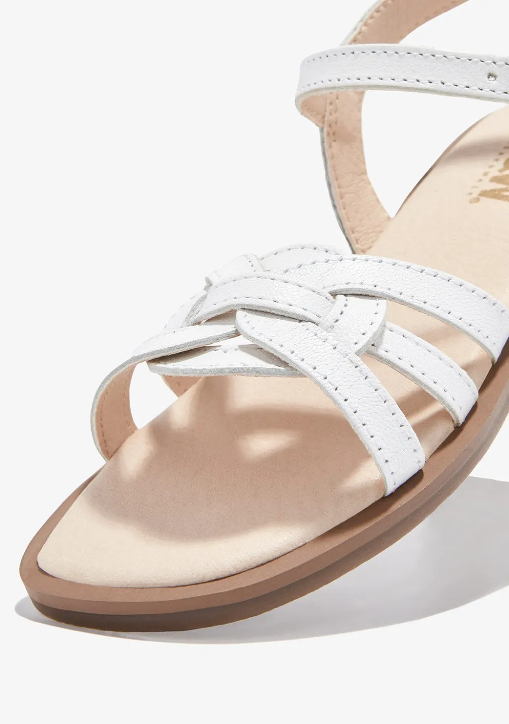 Online Sandalias Nudo Hebilla Blanco B&W Sandalias|Sandalias