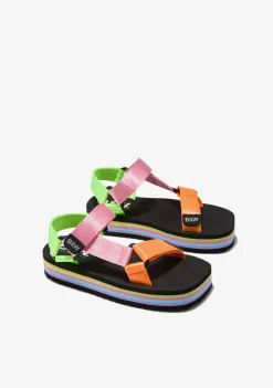 Best Sandalias Plataforma Multicolor B&W Sandalias|Chanclas