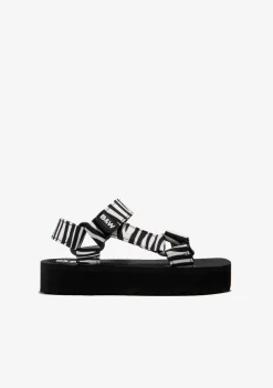 Online Sandalias Plataforma Zebra B&W Sandalias|Chanclas