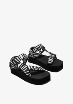 Online Sandalias Plataforma Zebra B&W Sandalias|Chanclas