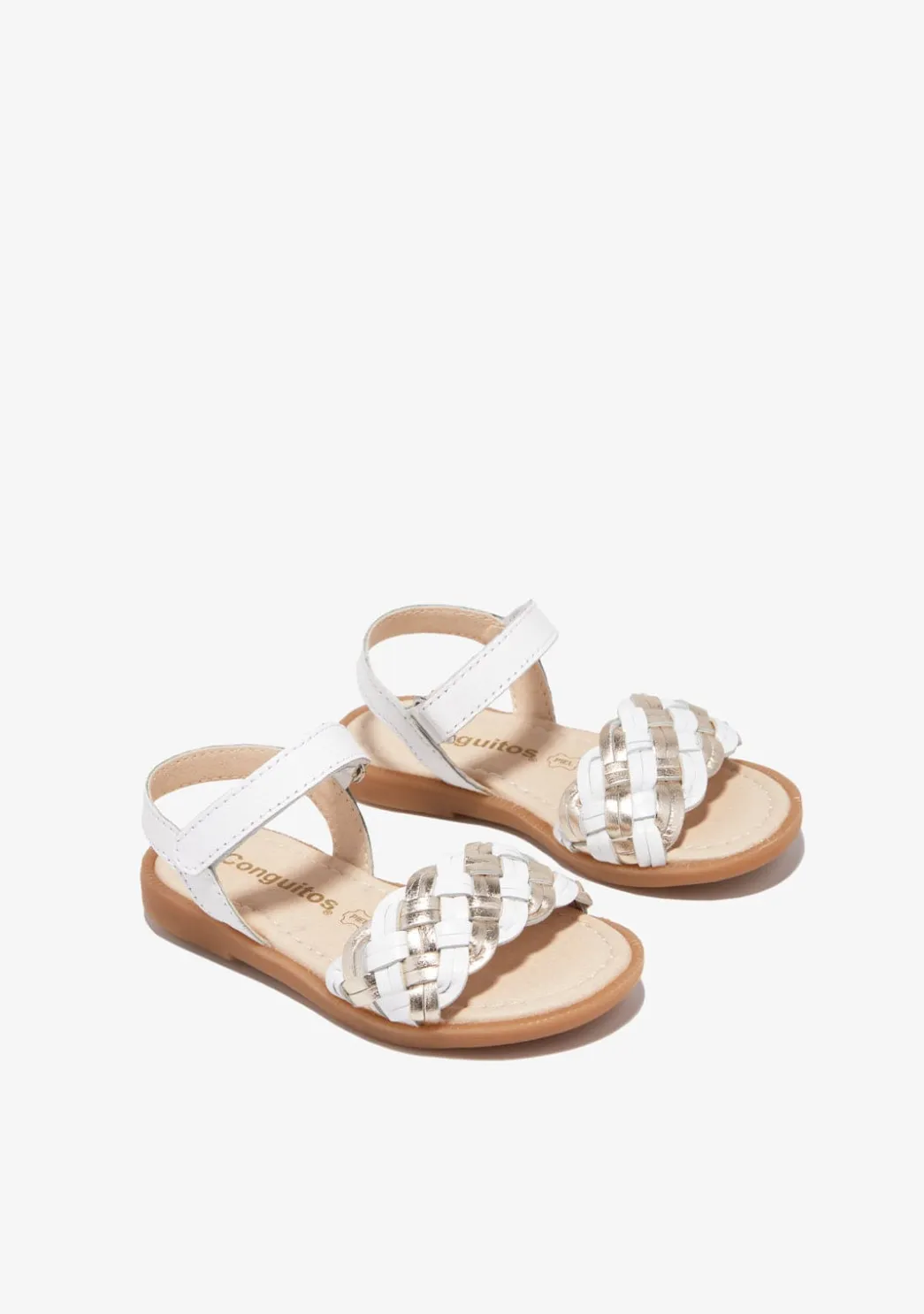 Sale Sandalias Trenza Blanco Dorado Sandalias|Zapatos De Ceremonia