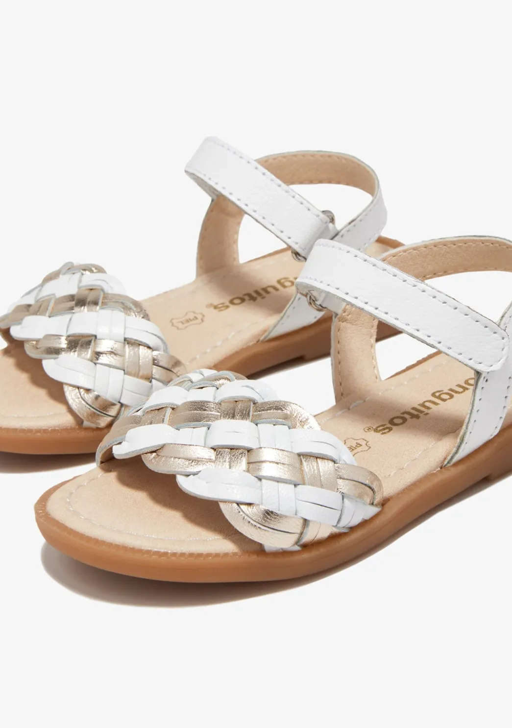 Sale Sandalias Trenza Blanco Dorado Sandalias|Zapatos De Ceremonia