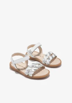 Fashion Sandalias Trenza Blanco Plata Sandalias|Zapatos De Ceremonia