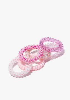 Best Sale Set Coleteros Espiral Rosa Para El Pelo