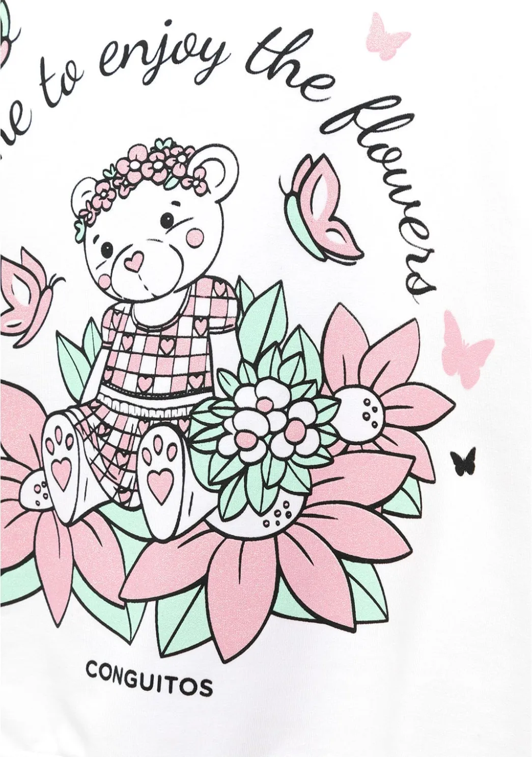 Cheap Sudadera De Niña Blanco Oso Glitter Flores Sudaderas