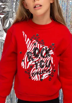 Best Sudadera De Niña Unicornio Rojo Sudaderas