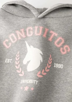 Outlet Sudadera De Niña Unicornio University Gris Sudaderas