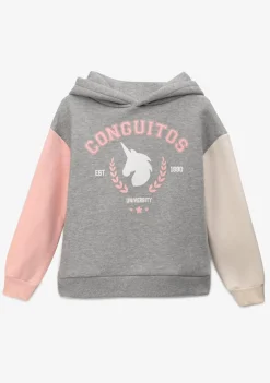 Outlet Sudadera De Niña Unicornio University Gris Sudaderas