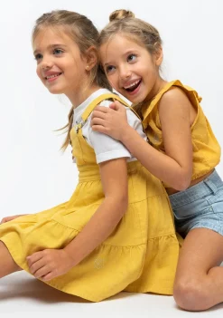 Sale Top De Niña Volante Mostaza Camisetas