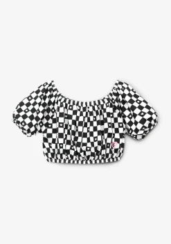Best Sale Top Niña Cuadros Negro Camisetas