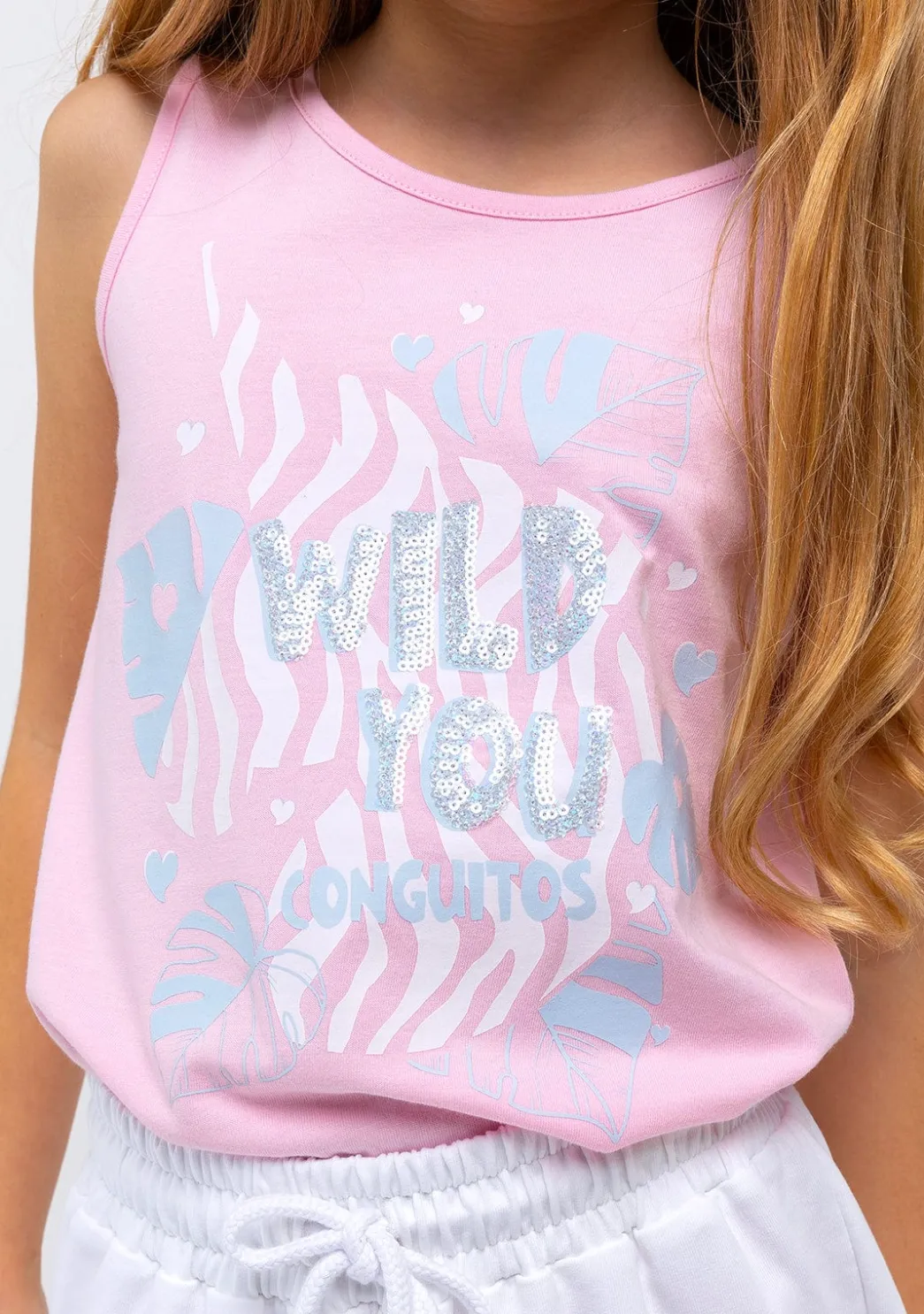 Store Top Niña Glitter Cebra Rosa Camisetas