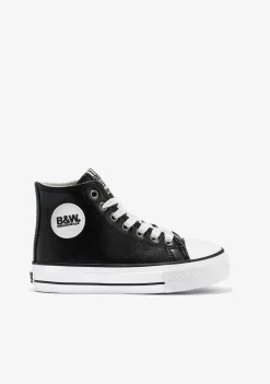 New Unisex Black Logo Hi-Top Sneakers Napa B&W Zapatillas|Zapatillas