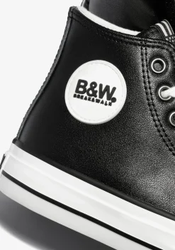 New Unisex Black Logo Hi-Top Sneakers Napa B&W Zapatillas|Zapatillas