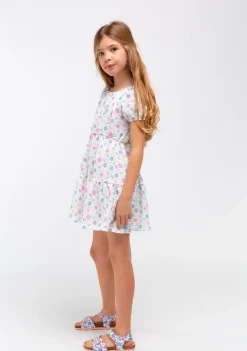 Clearance Vestido Niña Estampado Flores Blanco Vestidos De Verano|Vestidos