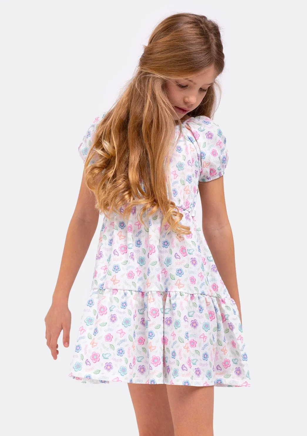 Clearance Vestido Niña Estampado Flores Blanco Vestidos De Verano|Vestidos
