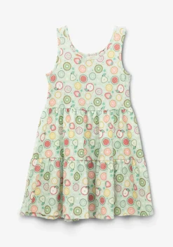 Outlet Vestido Niña Estampado Frutas Menta Vestidos De Verano|Vestidos