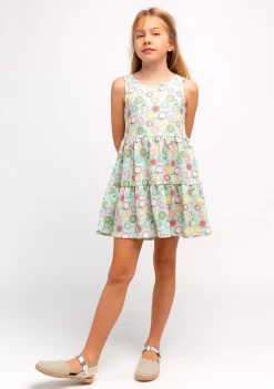 Outlet Vestido Niña Estampado Frutas Menta Vestidos De Verano|Vestidos
