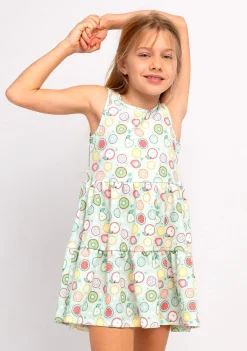 Outlet Vestido Niña Estampado Frutas Menta Vestidos De Verano|Vestidos