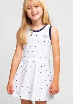 Store Vestido De Niña Blanco Corazones Skater Vestidos De Verano|Vestidos