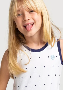 Store Vestido De Niña Blanco Corazones Skater Vestidos De Verano|Vestidos