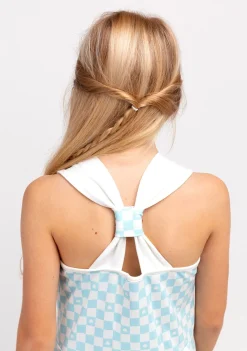 Outlet Vestido De Niña Skater Cuadros Azul Claro Vestidos De Verano|Vestidos
