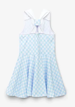Outlet Vestido De Niña Skater Cuadros Azul Claro Vestidos De Verano|Vestidos