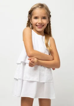 Online Vestido De Niña Volantes Blanco Vestidos De Verano|Vestidos