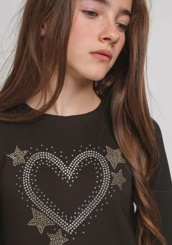 Cheap Vestido De Niña Volantes Corazón Negro Vestidos