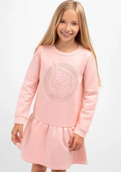 Shop Vestido Sudadera De Niña Strass Unicornio Rosa Vestidos Sudadera|Vestidos