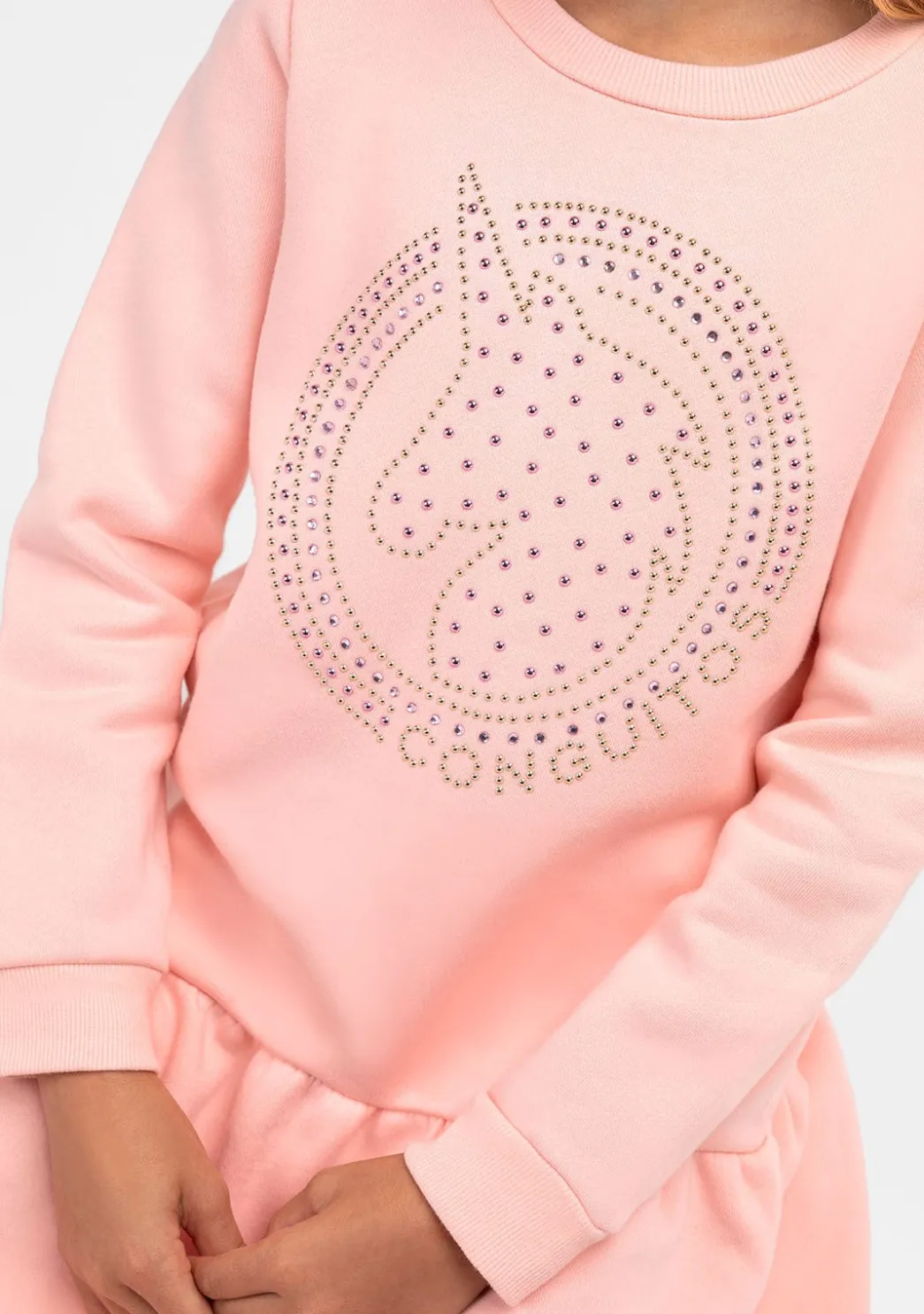 Shop Vestido Sudadera De Niña Strass Unicornio Rosa Vestidos Sudadera|Vestidos