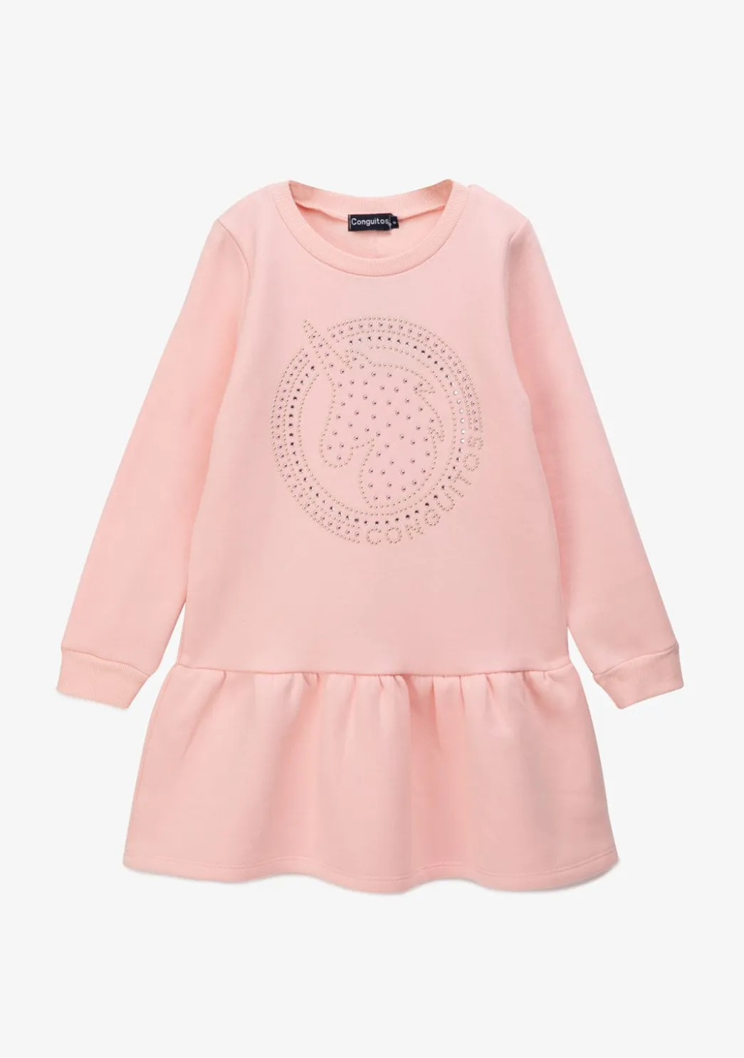 Shop Vestido Sudadera De Niña Strass Unicornio Rosa Vestidos Sudadera|Vestidos