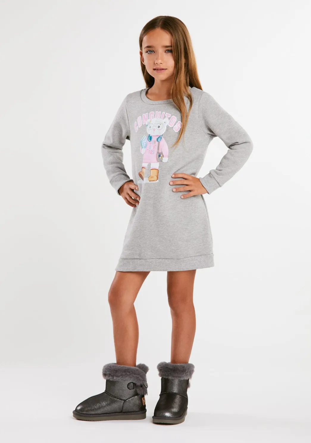 Cheap Vestido Sudadera Osito Gris Vestidos|Vestidos Sudadera