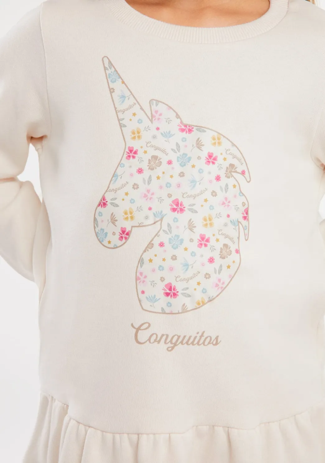 Discount Vestido Sudadera Unicornio Beige Vestidos