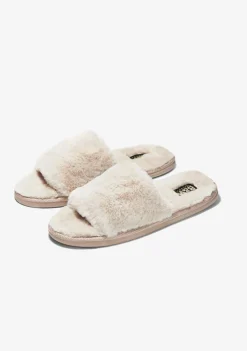Sale Zapatilla De Casa Con Punta Abierta Beige Zapatillas De Casa|Zapatillas De Casa