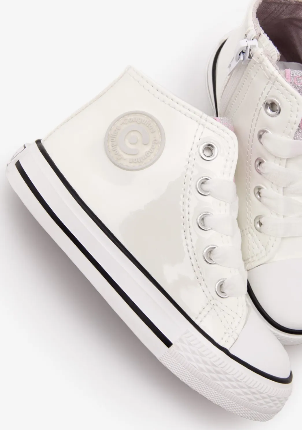 Outlet Zapatillas Altas Charol Blanco Zapatillas|Zapatillas