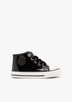 Shop Zapatillas Altas Charol Negro Zapatillas|Zapatillas