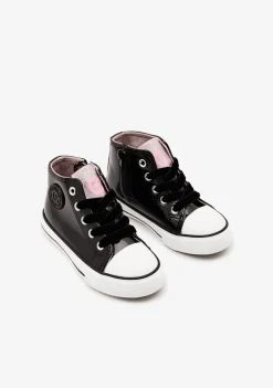 Shop Zapatillas Altas Charol Negro Zapatillas|Zapatillas
