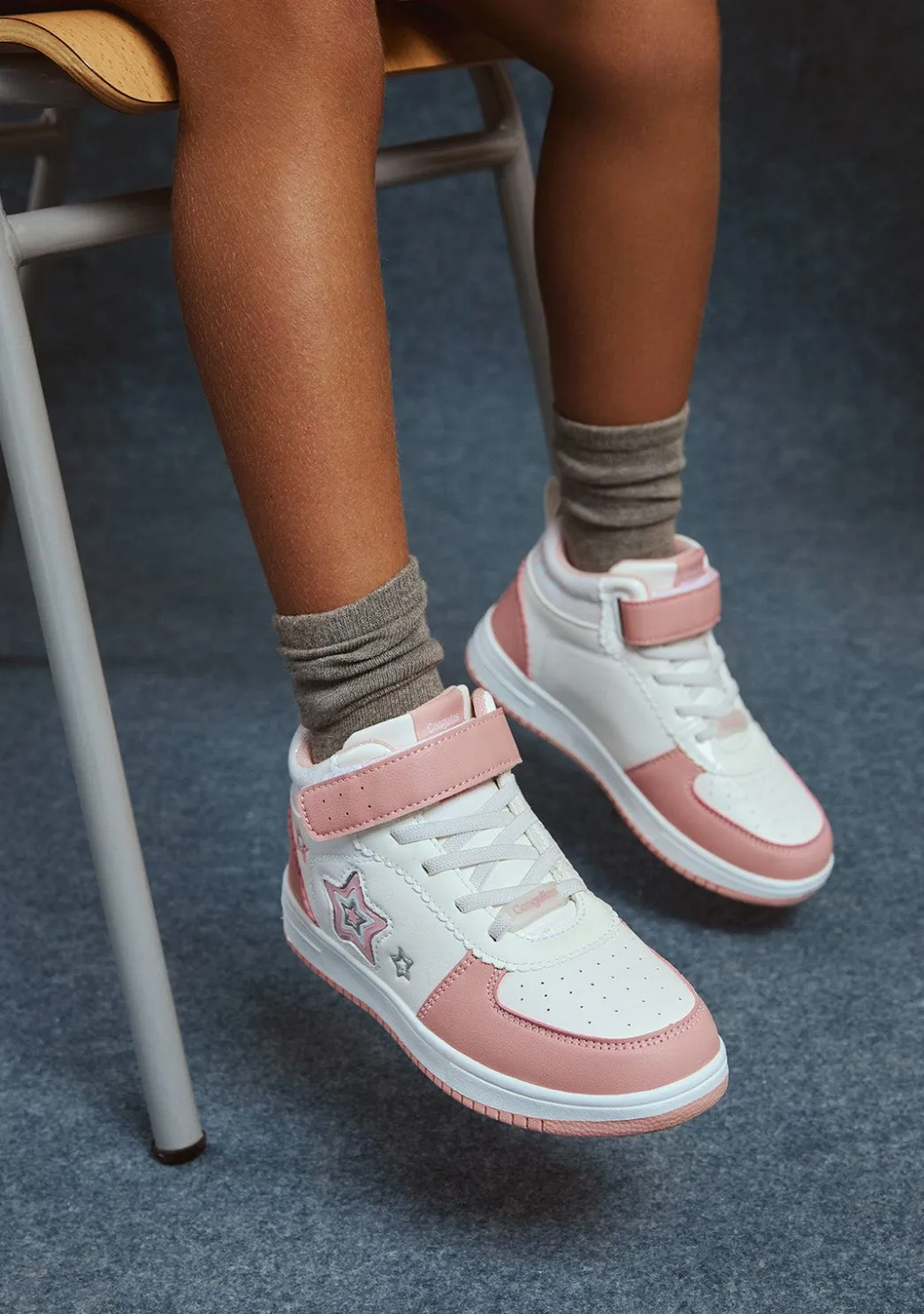 Outlet Zapatillas Altas Con Luces Estrellas Rosa Zapatillas Con Luces|Zapatillas
