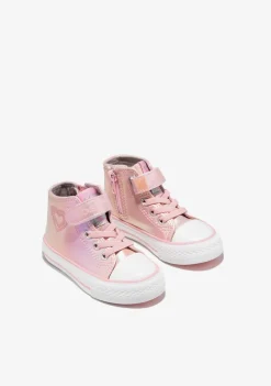 Cheap Zapatillas Altas De Bebé Charol Corazón Rosa Zapatillas|Zapatillas