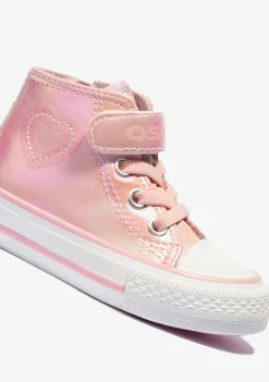 Cheap Zapatillas Altas De Bebé Charol Corazón Rosa Zapatillas|Zapatillas