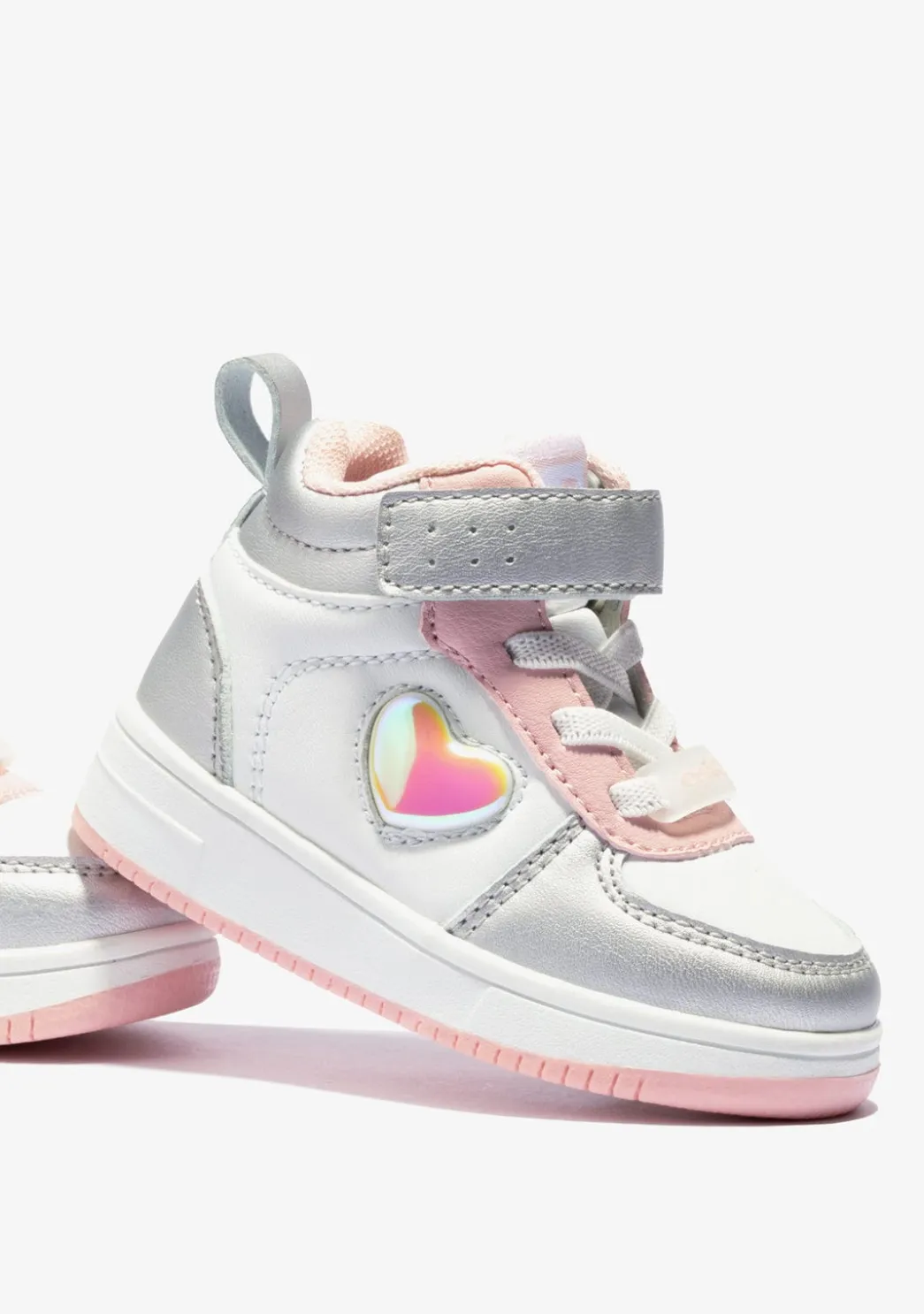 Fashion Zapatillas Altas De Bebé Con Luz Corazón Plata Zapatillas Con Luces|Zapatillas